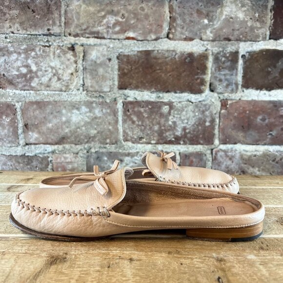 Coach Women's Rayna Mules Slip On Cream Leather Nude Shoes Size 8.5 - Picture 4 of 10